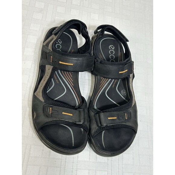 Ecco Receptor Sandals Gray Black Leather Hiking Walking Sz. US 11-11.5 Men EU 45 main image 9